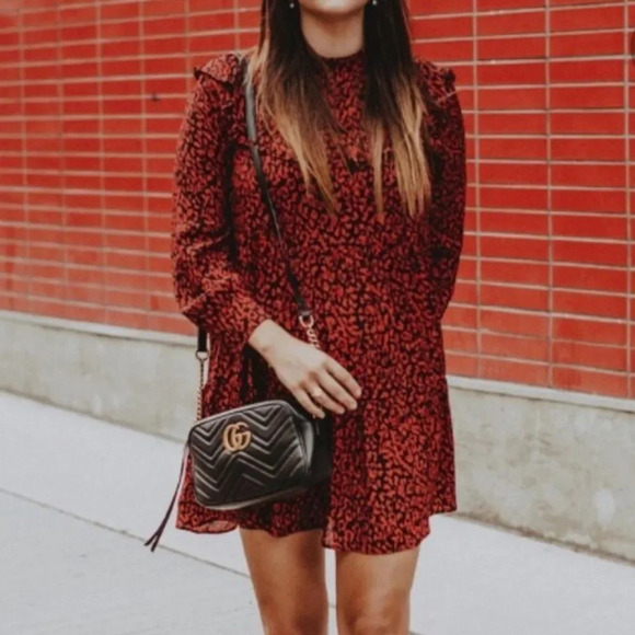 ZARA Babydoll Ruffle Collar Long Sleeve Mini Dress | Size Large - Picture 6 of 10